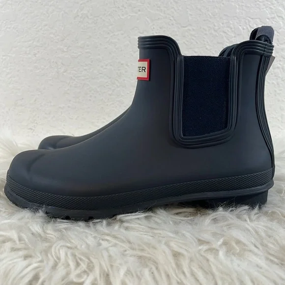 HUNTER Women's Original Chelsea Rain Boots Waterproof Size 7 Dark Blue New - Picture 4 of 12